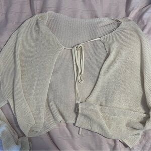 Front tie knit cardigan